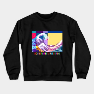 Hokusai Meets Fibonacci, Pop Art Style Crewneck Sweatshirt